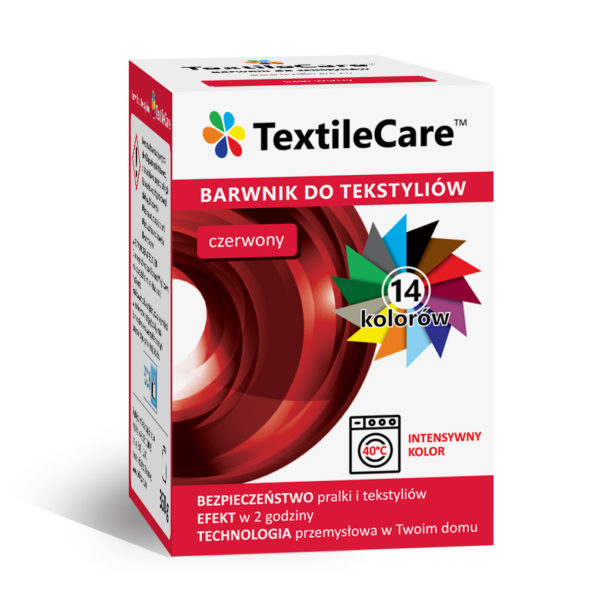 TextileCare BARWNIK FARBA 600g UBRAŃ TKANIN CZERWONY